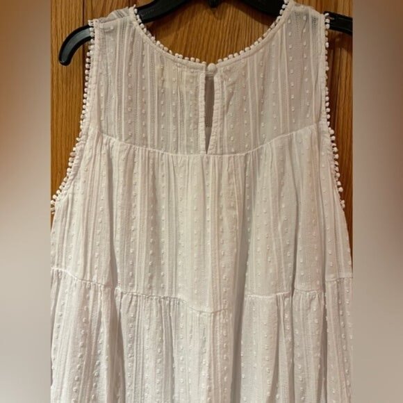 Urban Outfitters Cotton White Swiss Dot Swing Lined Boho Mini Dress Size XS - Picture 7 of 10